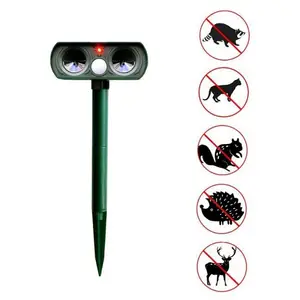 1pcs outdoor solar ultrasonic pest animal rodent bird cat dog repeller repellent for outdoor lamp yard garden pest deterrent free global shipping