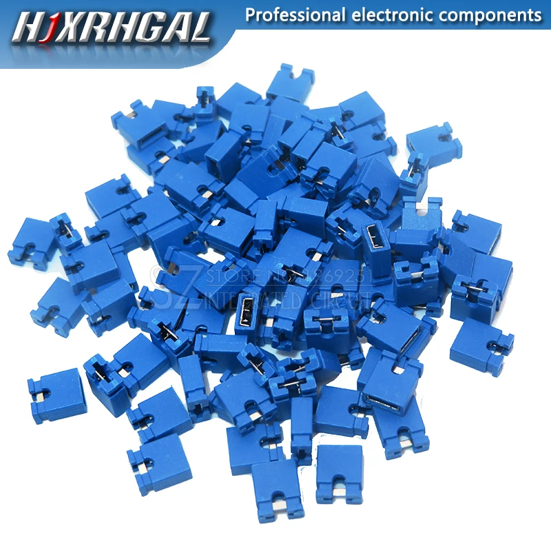 Blue 100pcs 100 шт перемычка укороченная крышка и наконечники и проволочные корпуса 2,54 мм черный желтый белый зеленый красный синий - Цвет: Blue 100pcs
