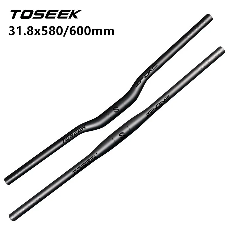 

TOSEEK Bicycle Full Carbon Fiber Handlebar Flat / Riser 580/600MM MTB Bike Handle Bar Swallow-shaped/Striaght Grip MTB Accessory