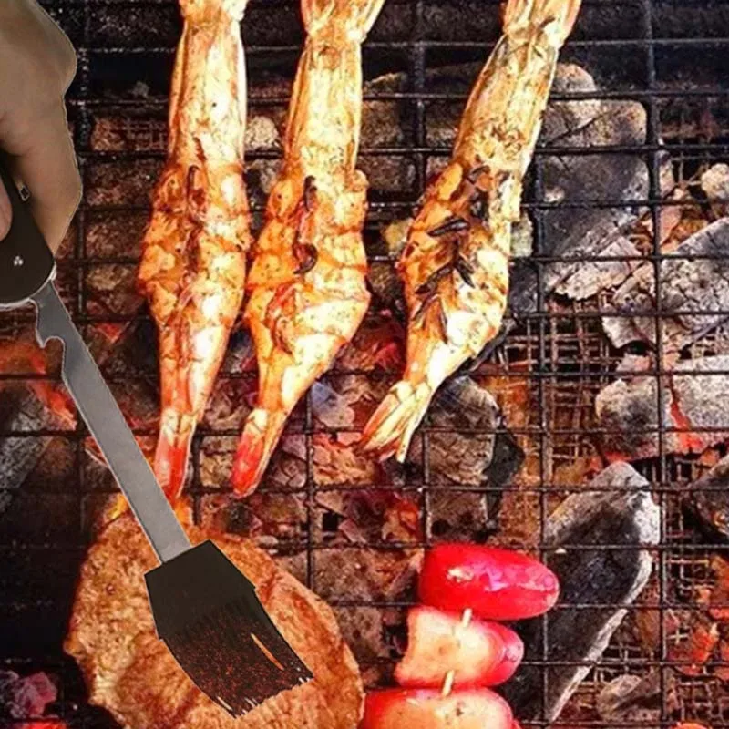 

7 in 1 Multifunctional BBQ Tools Stainless Steel Spatula Cutter Corkscrew Silicone Brush B2Cshop