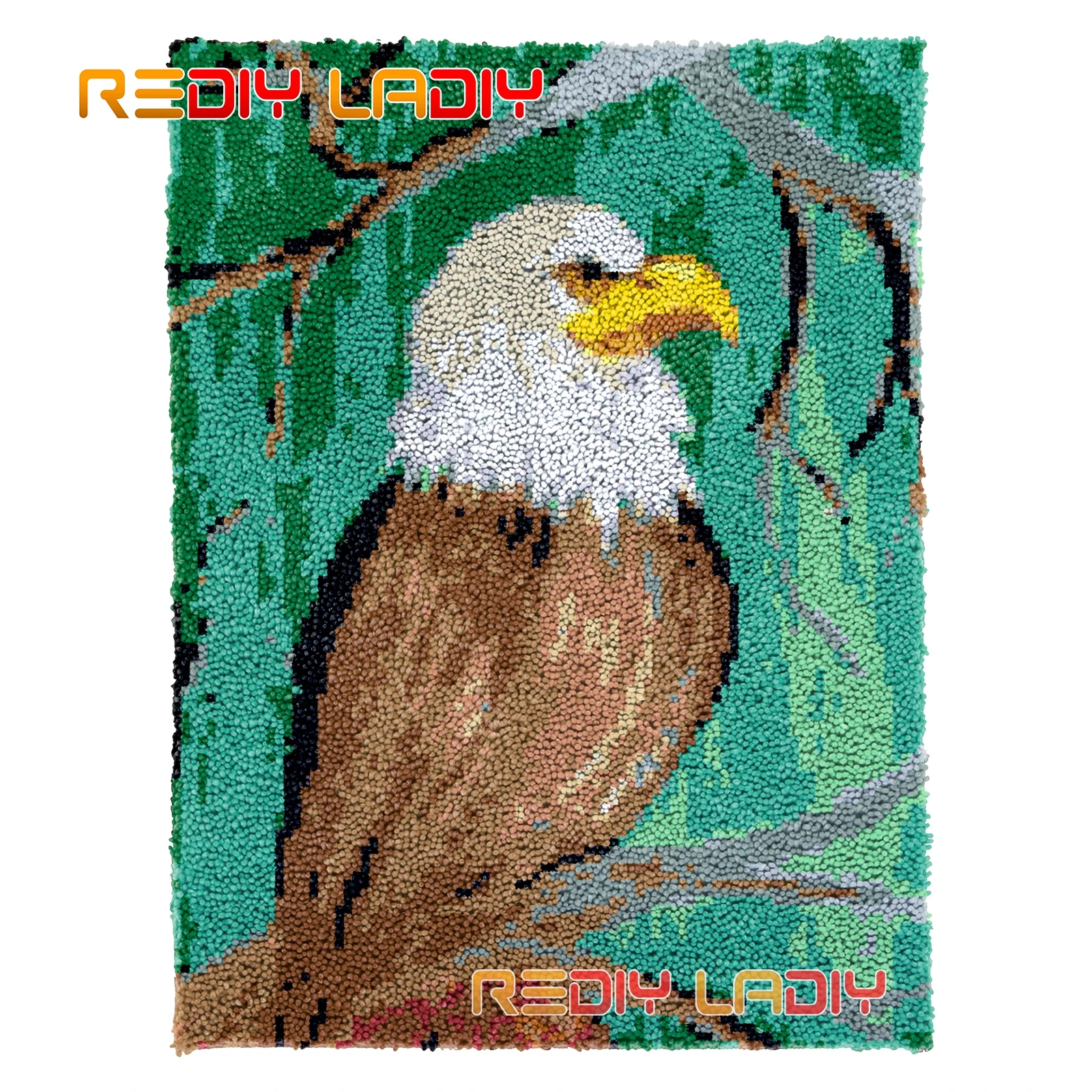 

Набор ковер с застежкой-крючком, подушка для сиденья с орлом на дереве, ковер «сделай сам», ковер из крупной пряжи, искусство, вязаный крючко...