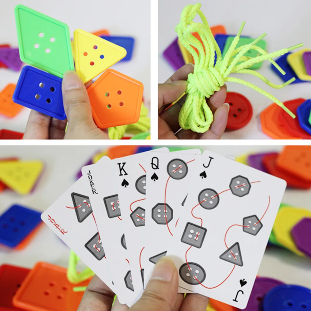 

For Kids Brainstorming Observation Training Stress Relieve Hand Speed Board Game Educational Toy Home Party Threading Buttons