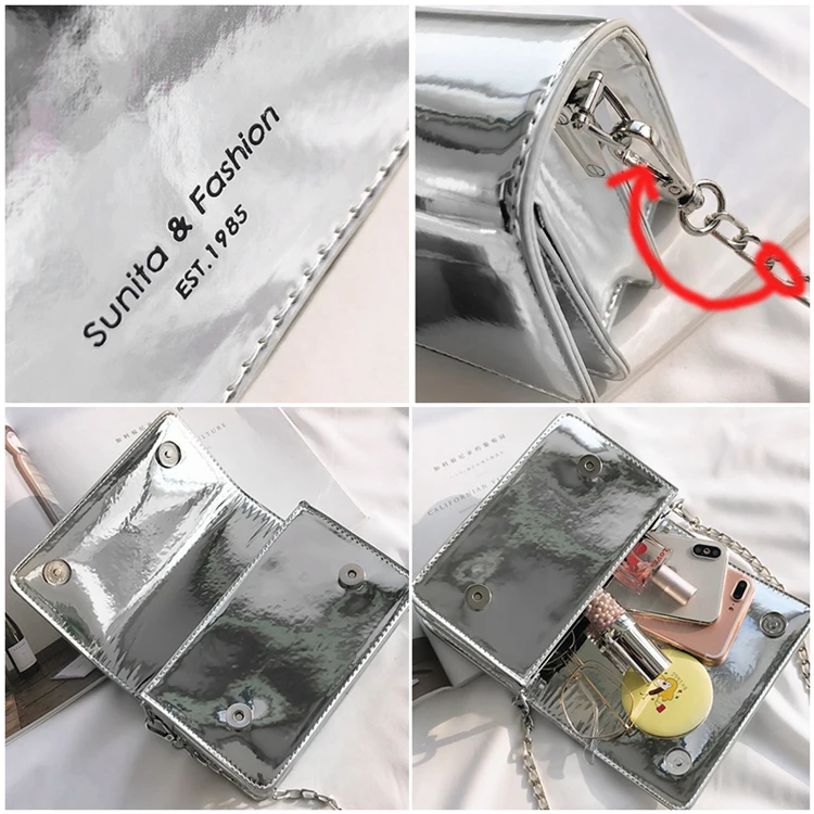 

Mirror Chain Women Shoulder Bag Thin Chain Shoulder Bags bolsa feminina sac a main femme