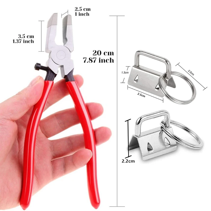 

40Pcs 1 Inch Key Fob Hardware Set with Split Rings Running Pliers for Luggage Wristlet Clamp Lanyard Keychain DIY Making