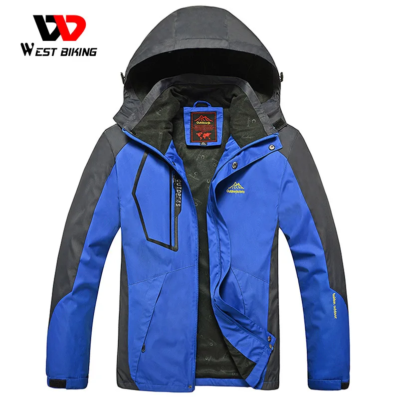 WEST BIKING/Мужская зимняя водонепроницаемая ветрозащитная куртка с капюшоном