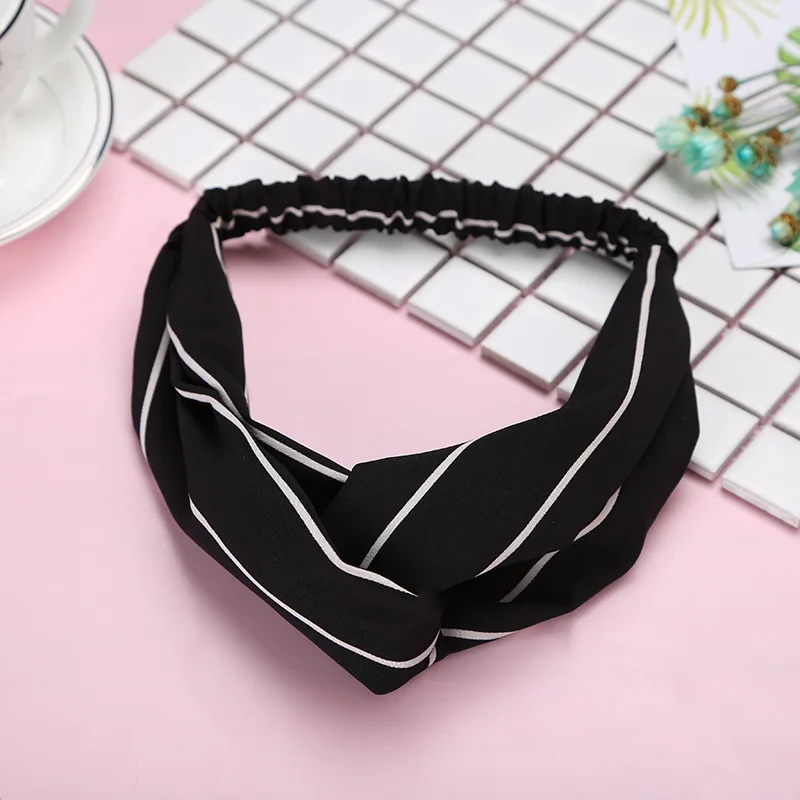 New Bohemia Headbands Cross Shaped Women Cute Striped Hairdbands Female Summer Fashion Headwear Headwrap Hair Accessories Turban |