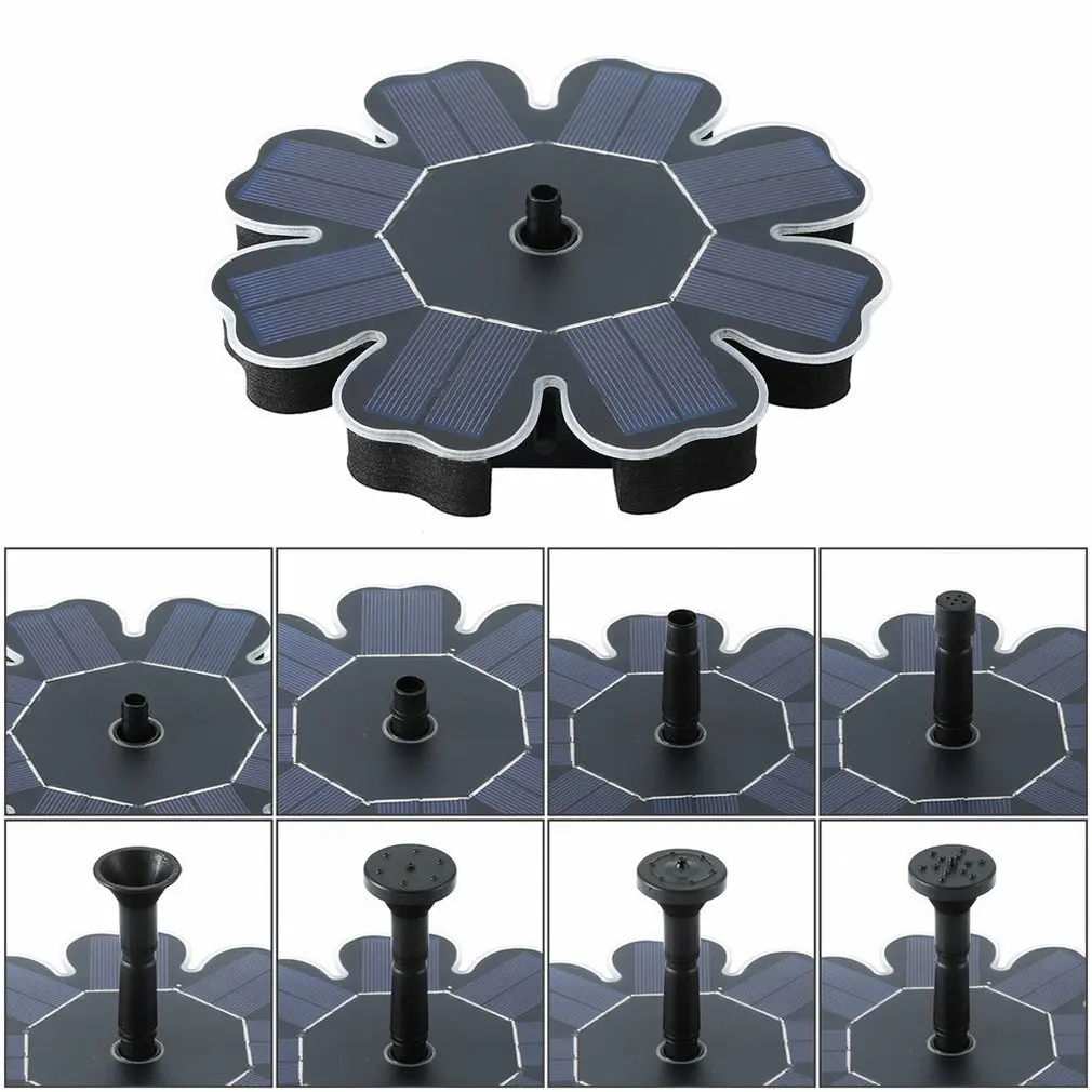 Плавающая миниатюрная струящаяся вода солнечный фонтан для украшения бассейна