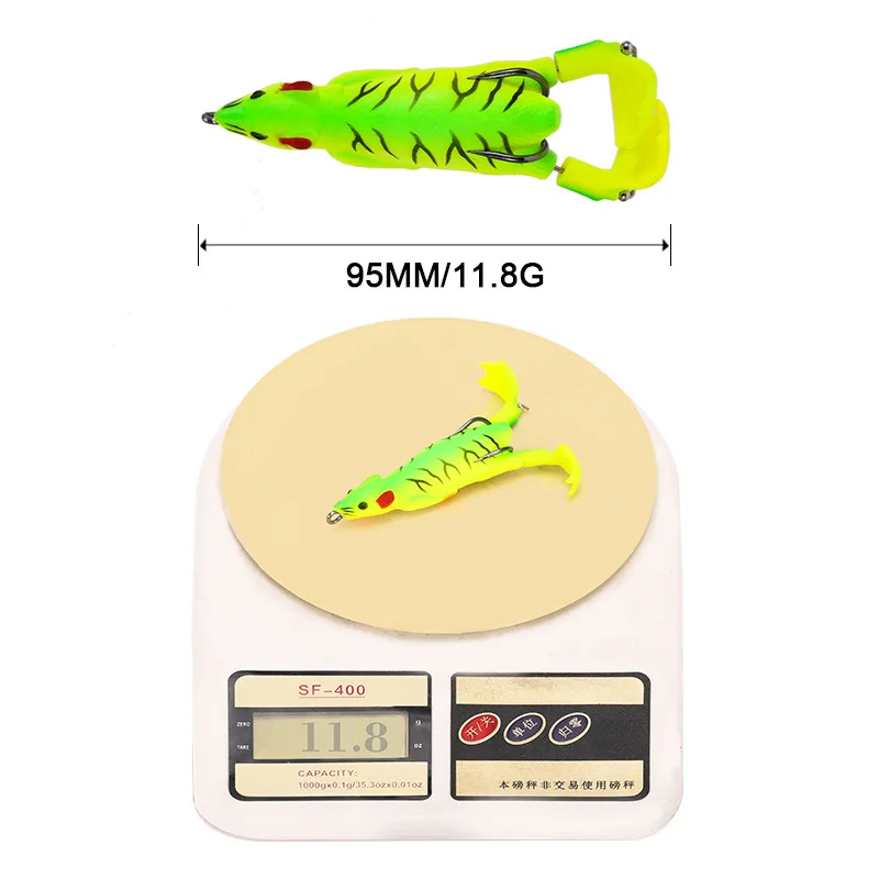 

2021 Frog Lure Soft Floating Water Weights11.8g Fishing Bait Peche For Pick Fish Silicone Bait Double Hook Barbed Barb Topwater