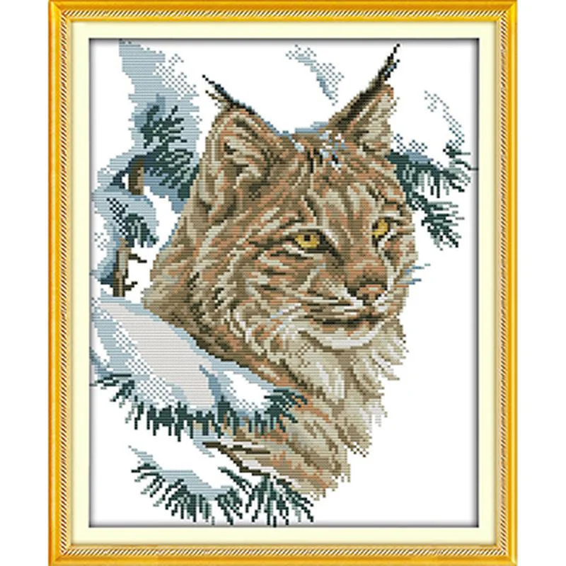 Набор вышитых крестиков серии wildcat 11CT14CT с принтованными узорами DMC Ручное шитье