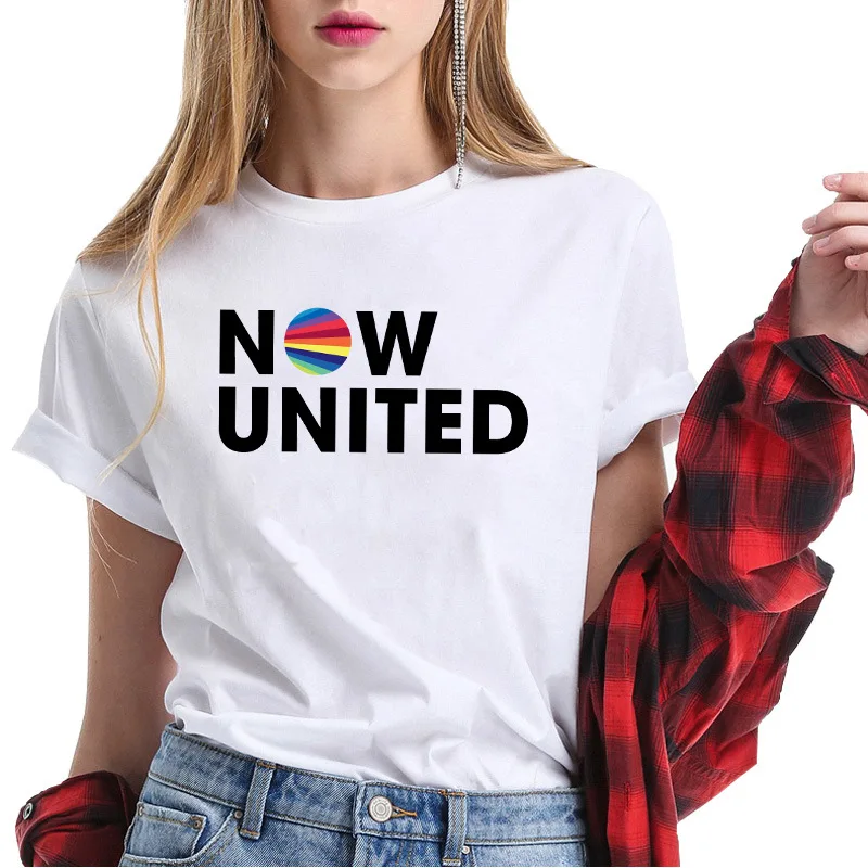 Футболка женская с логотипом Объединенная группа повседневный белый топ в стиле