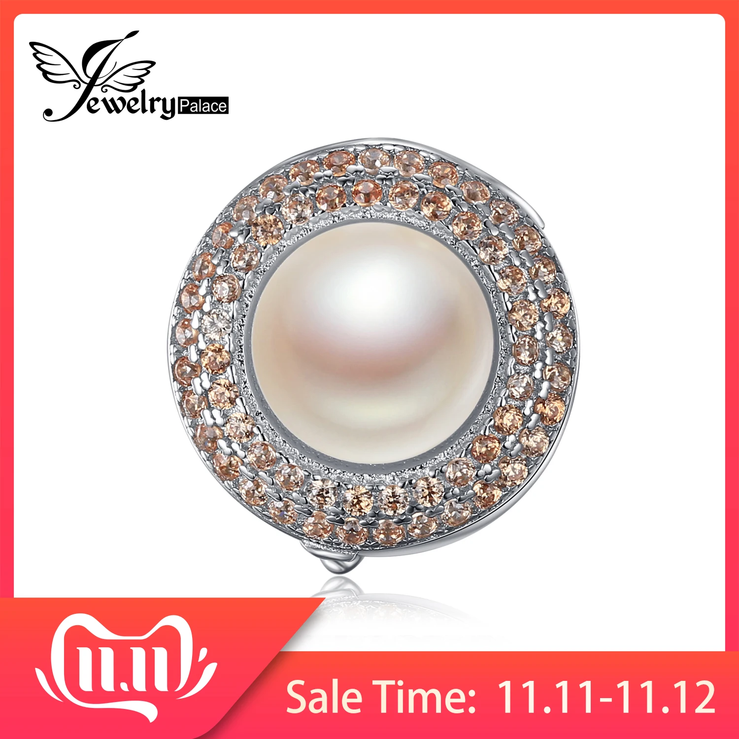 Jewelryдворцовый полый цветок с круглой огранкой Halo жемчужный каштан кубический