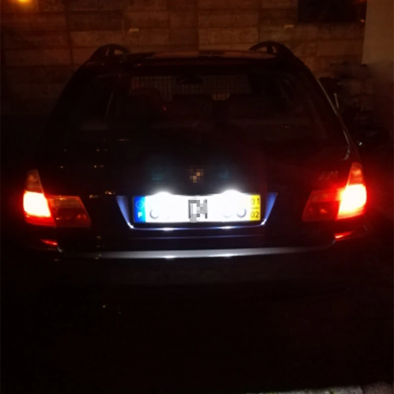 

2pcs For BMW E46 3 Series Led License Plate Light White 12V Canbus Car License Number Plate Bulb No Error For BMW E46 Touring