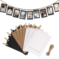 10 pcs combination paper frame with clips and 2m rope 34567 inch wall photo frame diy hanging picture album home decoration