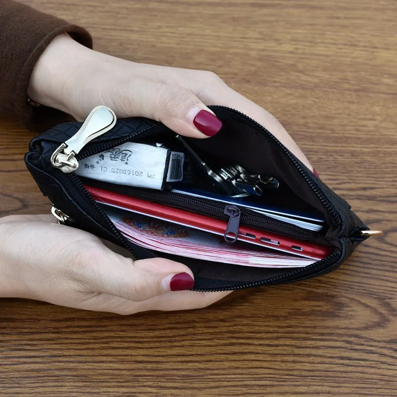 

Women Wallet Fashion Rhombus Long Mobile Phone Bag Double Zip purse Femme High Quality Clutch 2021 NEW Keeper Casual Coin Purse