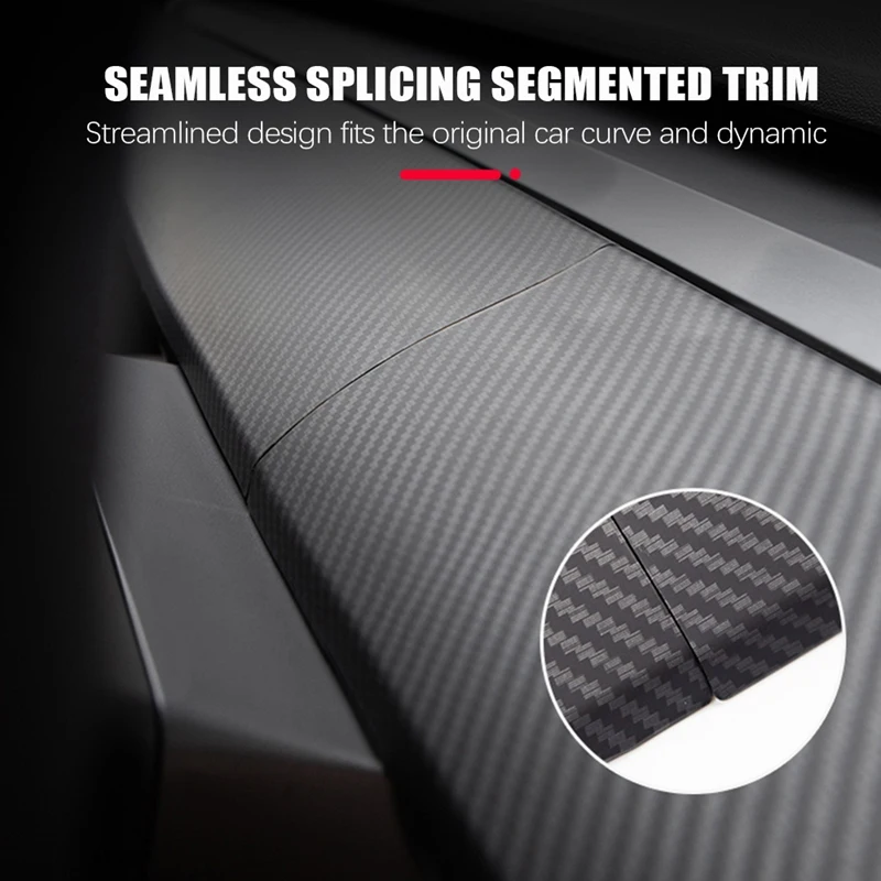 

Model3 Car Center Console Trim for Tesla Model 3 2019-2021 Carbon Fiber Dashboard Panel Protective Patch Accessories