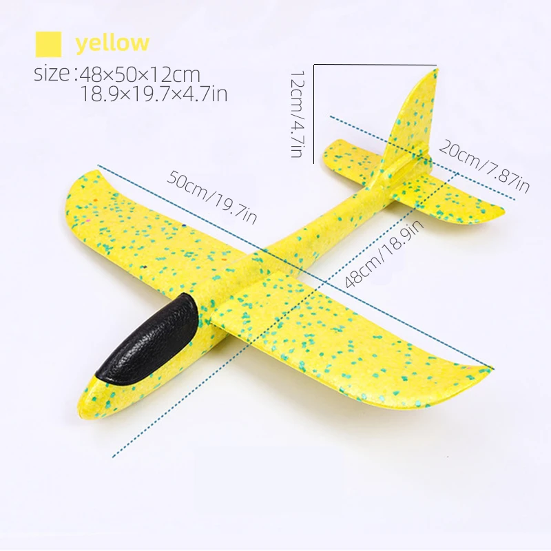 

50CM Big Foam Plane Glider Hand Throw Airplane Light Inertial Bubble Planes EPP Outdoor Launch Kids Toys for Children Boys Gift