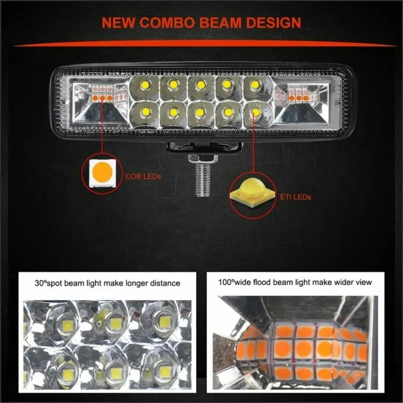 

Driving Work Light Bar 36W 6000K 6inch IP67 LED Offroad White/Red/Blue