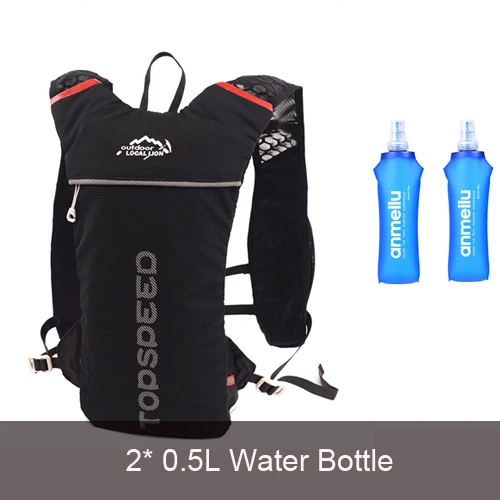 backpack and 1L Легкий Рюкзак бегущий жилет нейлоновая сумка Trail Велоспорт марафон Портативный Сверхлегкий Туризм 5L вариант 2L сумка для воды и бутылка - Цвет: backpack and 1L