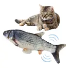 Игрушка для домашних животных, кошачья мята, электрическая рыба, перезаряжаемая от USB, ваггирующая прыжка, автоматическая Реалистичная имитация плюшевой рыбы, кошка, котенок, жевательная игрушка