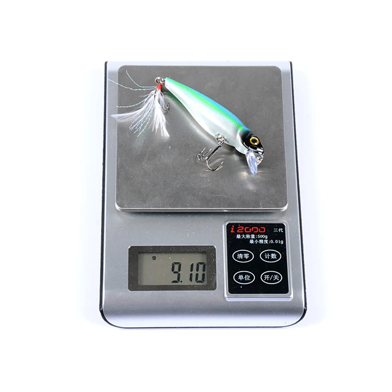 Приманка идущая ко дну Рыбацкая рыболовная приманка твердый воблер с перьями BKK