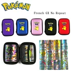 Детская игра покемонов GX, жесткая коробка для хранения боевых карт, 20-100 французских карт.