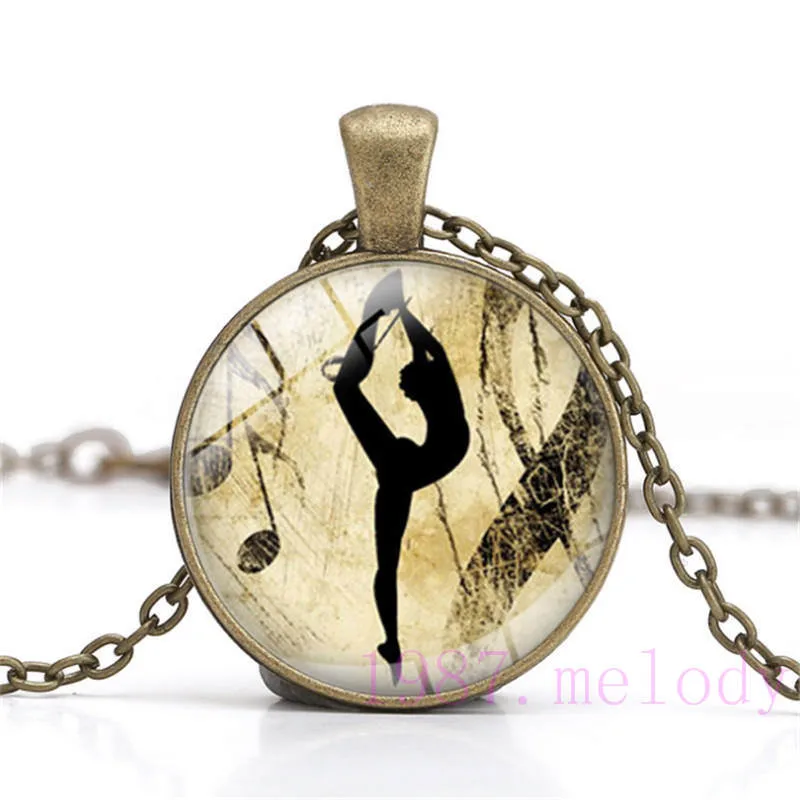 Новое креативное ожерелье цепочка из стекла кабошон с фото балерины