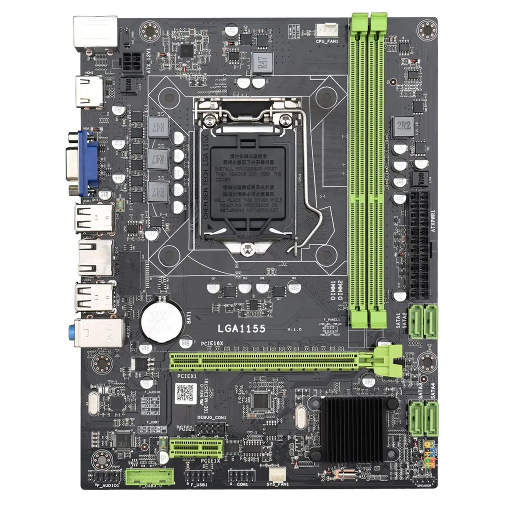 

H61 Computer Motherboard LGA1155 DDR3 Memory Dual Channel Meticulous Workmanship Durable Motherboard