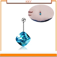 1pc zircon belly ring crystal navel stud medical stainless steel belly navel jewelry puncture products belly jewelry navel bar