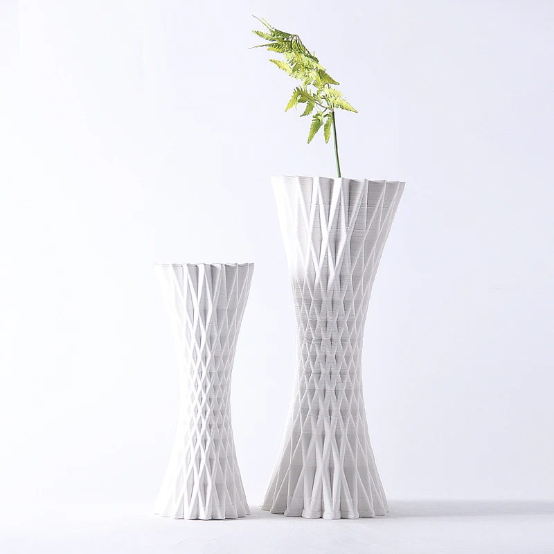 

zq Modern Minimalist Jingdezhen Ceramic Vase Geometric Flower Container Creative Decoration