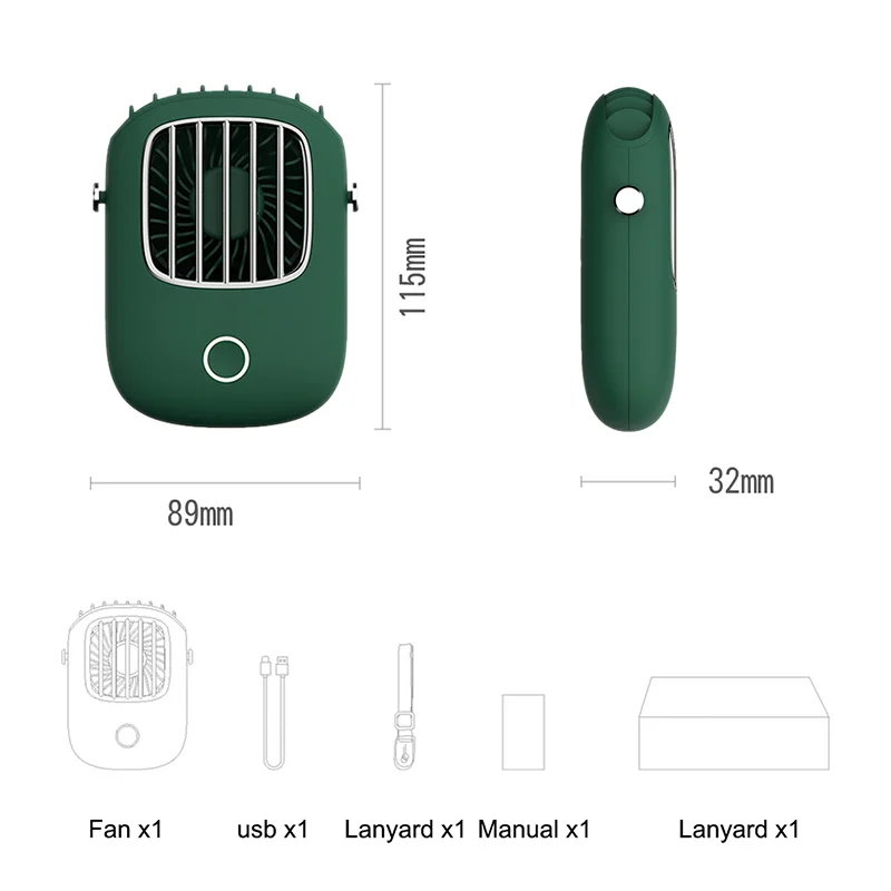 

Hanging Neck Small Fan Lazy Portable Mini Outdoor Sports Student Leafless Usb Fan Handheld Cooling Hanging Portable