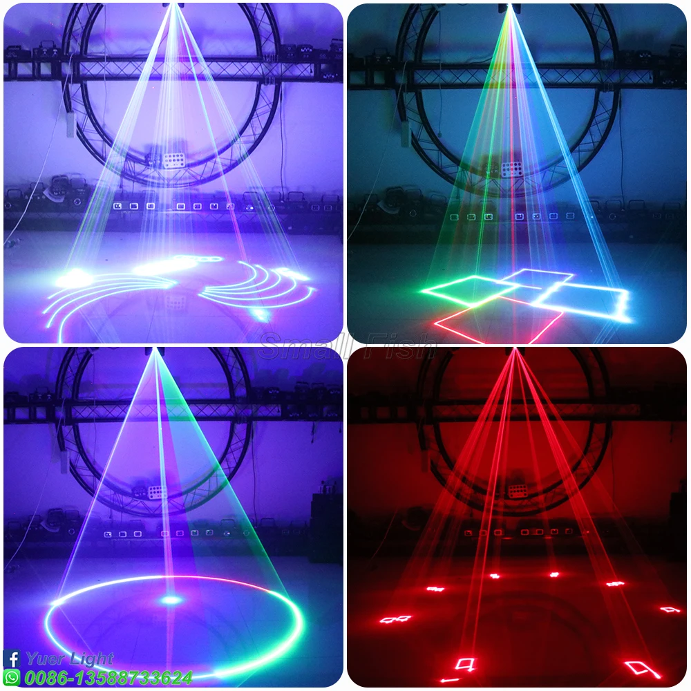 

3W Outdoor Waterproof Full Color Animation Laser Light Stage RGB Patterns Projection Strobe DMX512 Disco DJ Party Show Lights