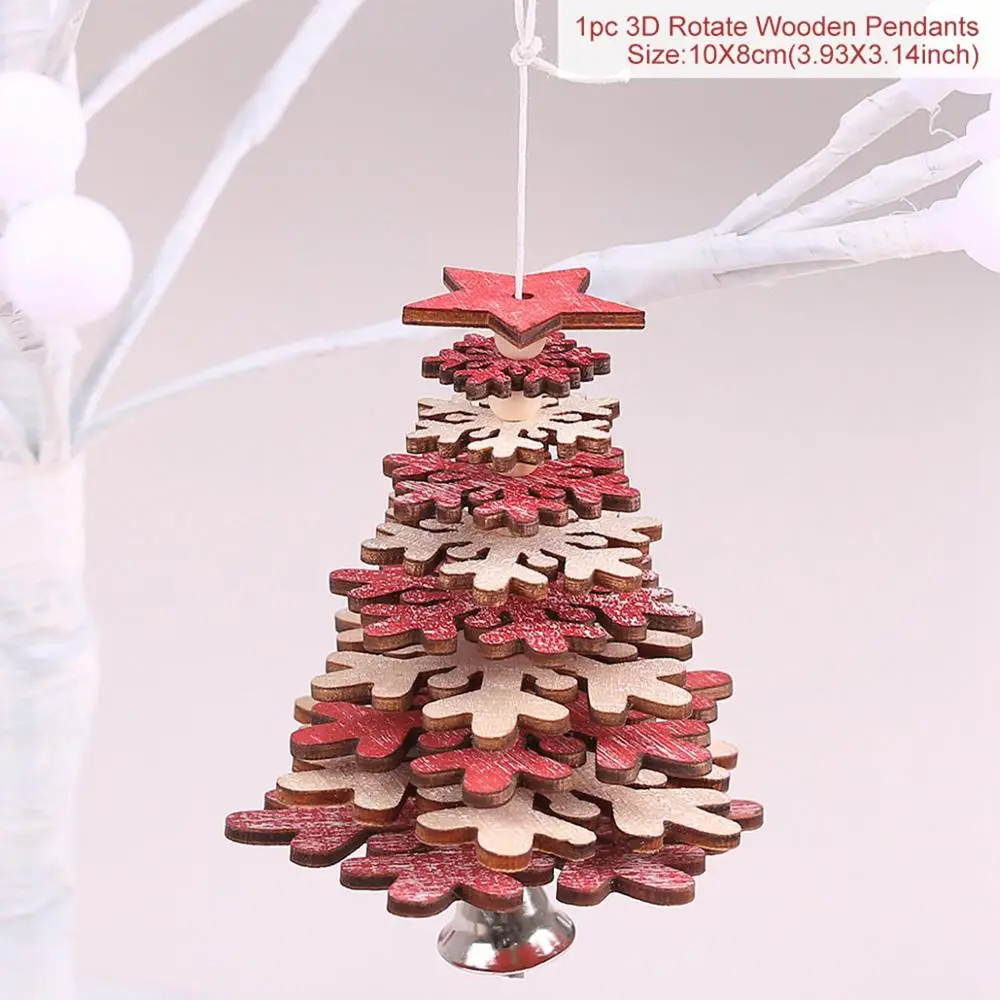 Christmas Pendants 2 QIFU Diy деревянное украшение "Лось" Рождественские украшения для дома рождественские украшения Navidad подарки для детей счастливый год - Цвет: Christmas Pendants 2