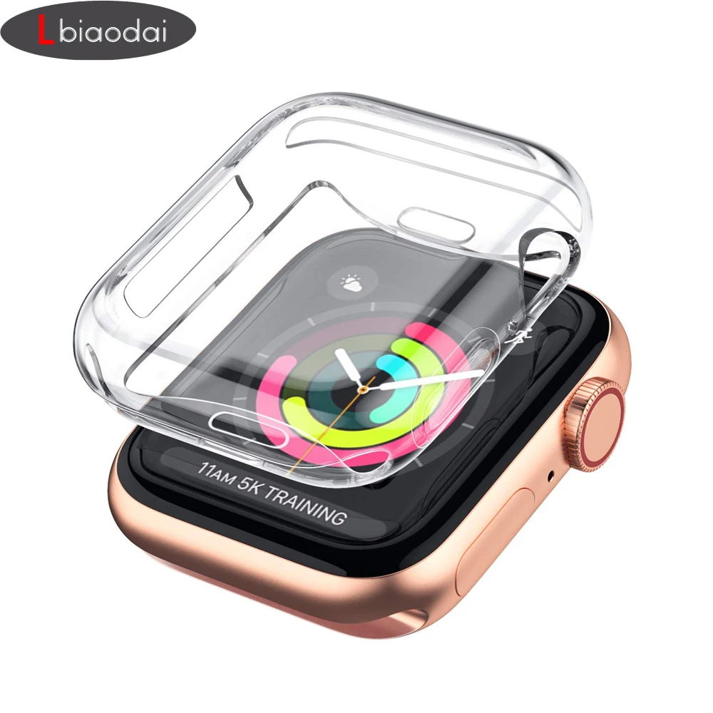 Чехол s для apple watch 4 Чехол iWatch 4 5 44 мм 40 мм 42 мм 38 мм водонепроницаемый ультратонкий защитный чехол для экрана для Ремешки для наручных часов 5 4 3 2