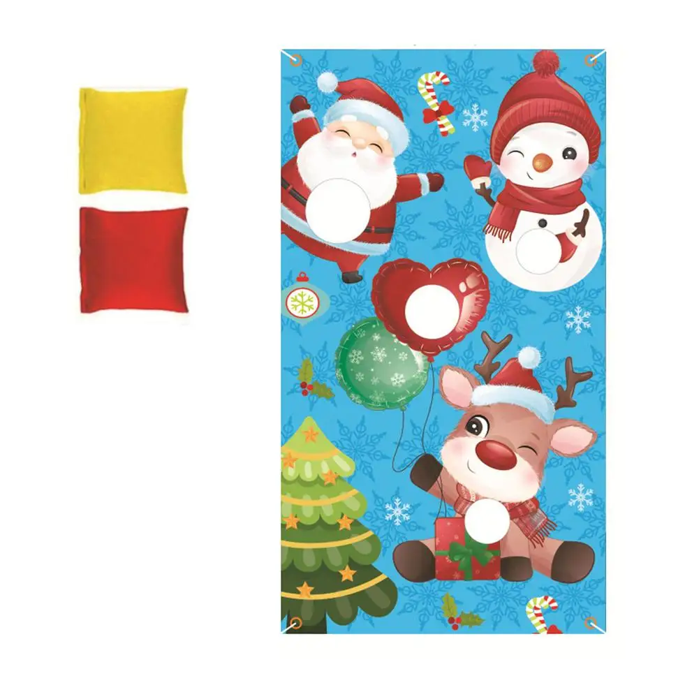 

Рождественская игра-бросок Beanbag с бобовым мешком, баннер, игровой набор с кукурузными отверстиями для праздников, игр на открытом воздухе, детских праздников