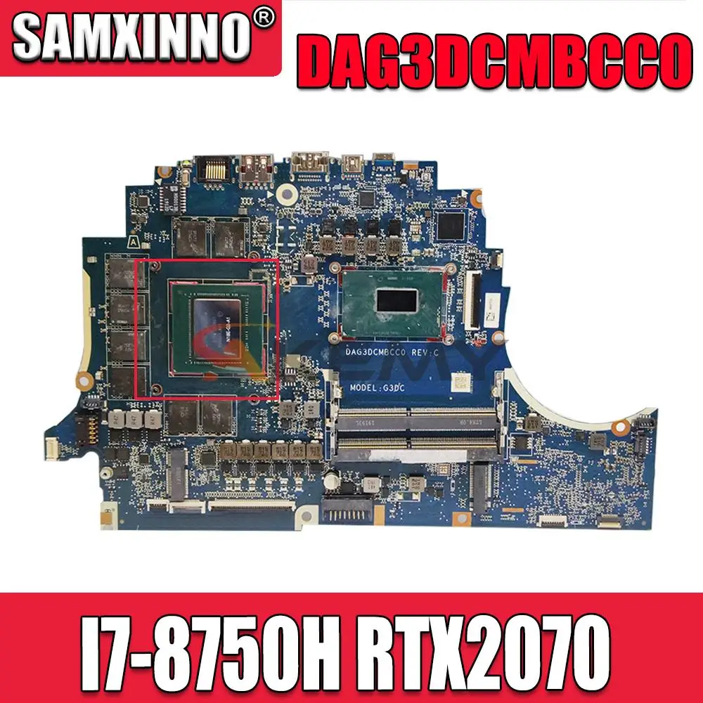 

Материнская плата для ноутбука HP 15-DC, телефон с ресивером DAG3DCMBCC0 с процессором SR3YY I7-8750H RTX2070 8G 100%, работает хорошо