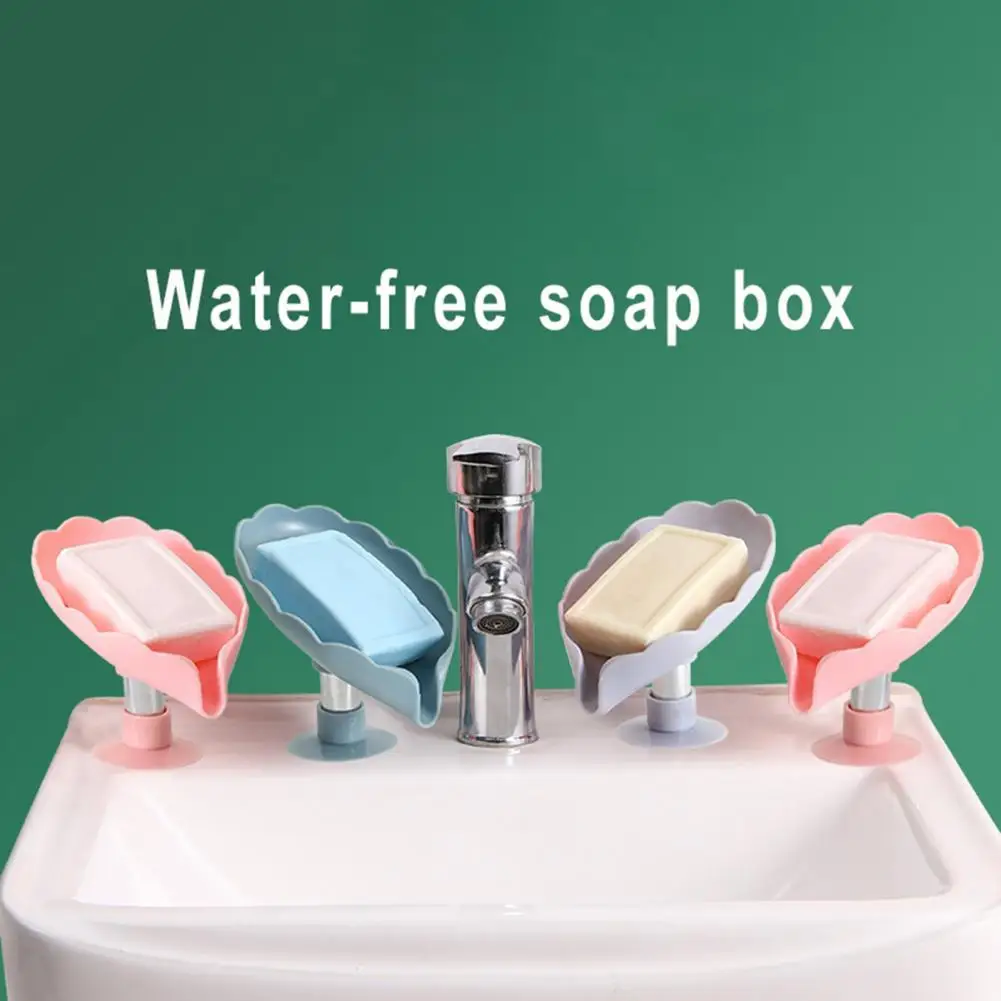 

Leaf Shaped Soap Holder Shower Soap Shelf Bath Soap Box Vertical Suction Cup Laundry Soap Dish Storage Tray Bathroom Supplies