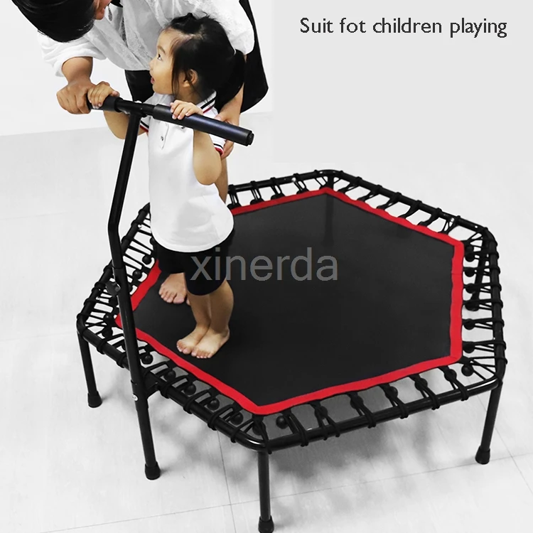 48-дюймовый бесшумный мини-батут с регулируемой ручкой фитнес-бар крытый батут