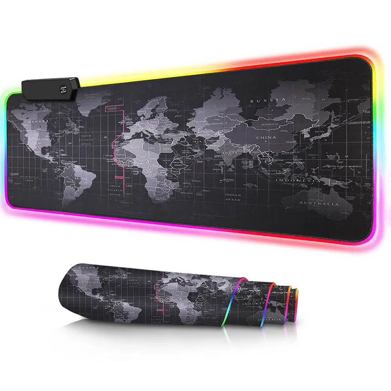 world map Игровой коврик для мыши светодиодный Большой геймерский коврик для мыши RGB 11Usb светодиодный компьютерный коврик с подсветкой резиновая клавиатура Настольный коврик для Csgo - Цвет: world map