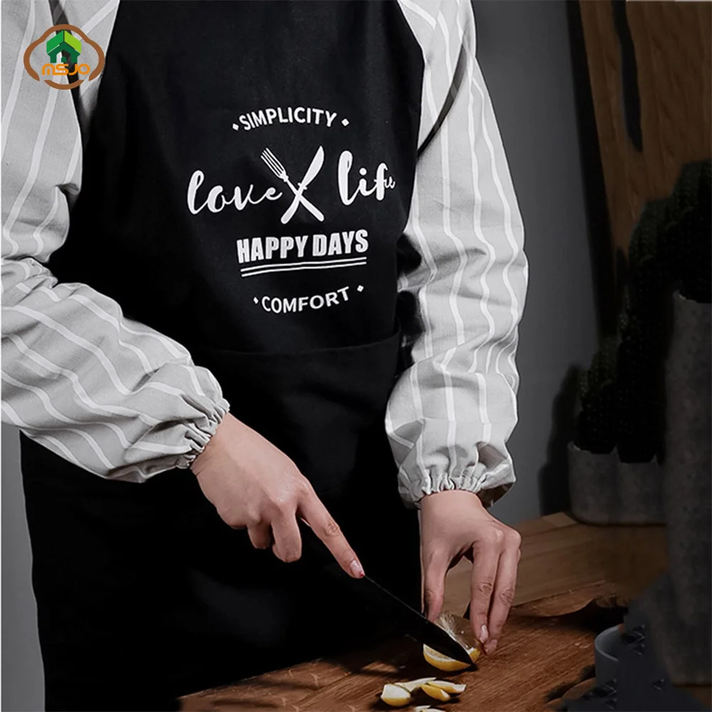 MSJO хлопковый фартук с рукавами для взрослых женщин и мужчин дизайнерский выпечки