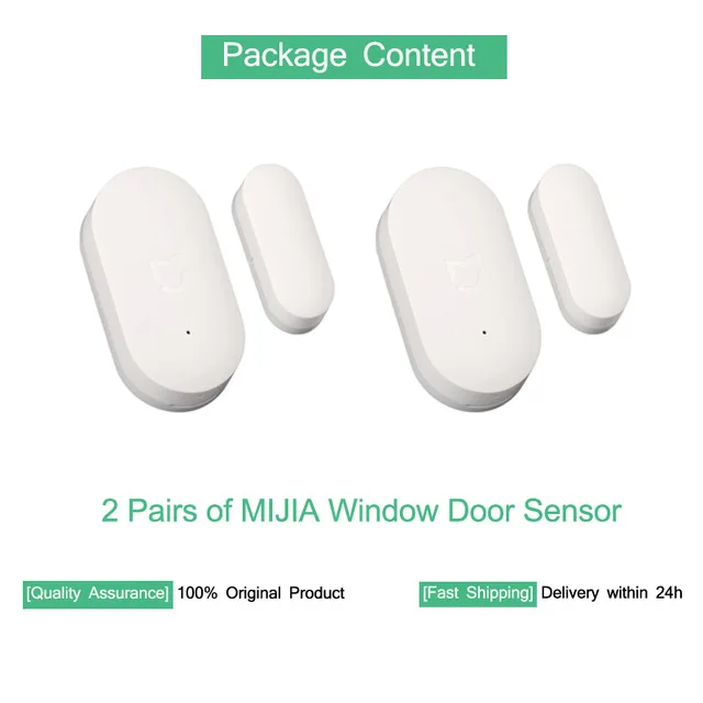 2PCS Mijia Sensor Xiaomi Aqara датчик окна двери Zigbee беспроводное соединение умный мини дверной датчик работает с Android IOS приложение управление - Цвет: 2PCS Mijia Sensor