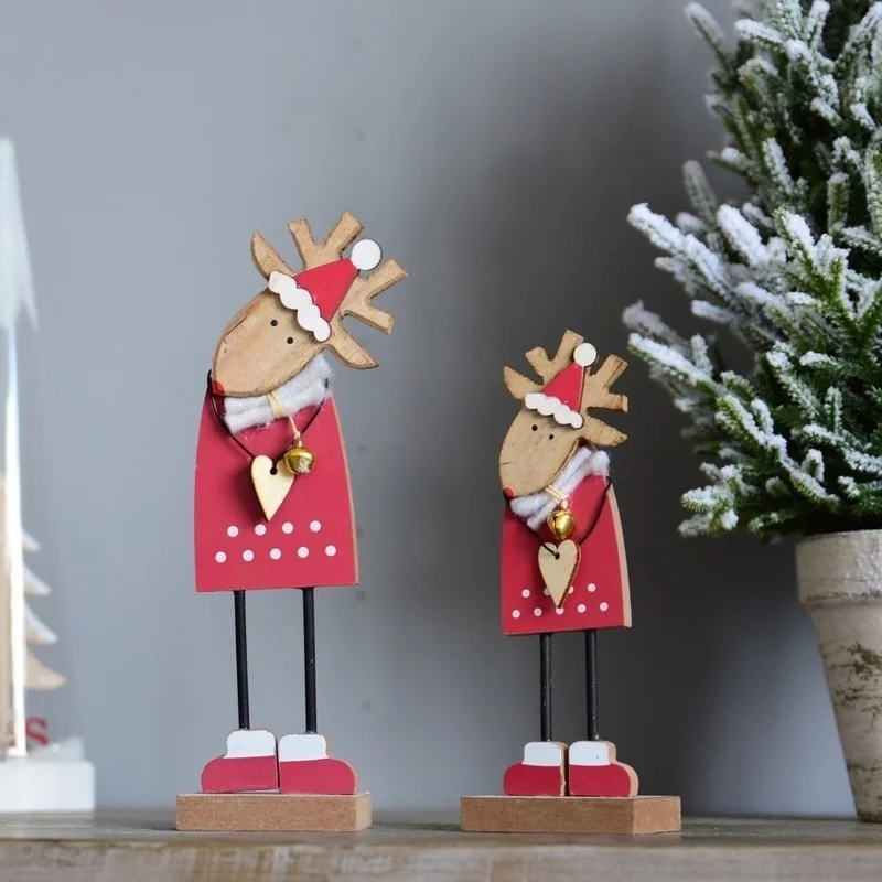 

Merry Christmas Elk Wooden Christmas Tree Ornaments Pendant Ornaments Crafts Home Christmas Party Decoration