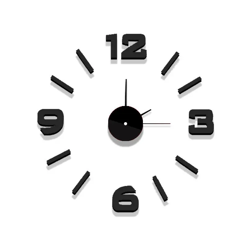 Modern Large Wall Clock 3d Mirror Stickers Unique Watch Diy Art Deco Decals Home Decoration | Дом и сад