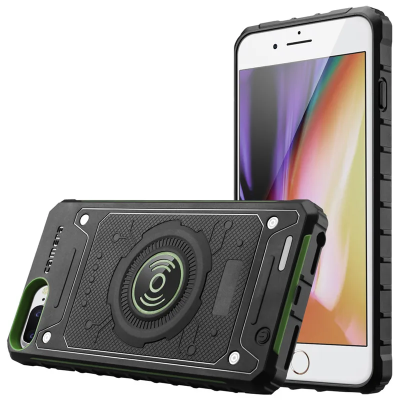 Тонкий беспроводной ударопрочный чехол с зарядным устройством для iPhone 7 8 Plus Three