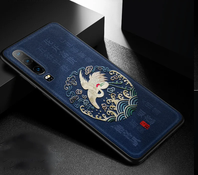 For Huawei P30 P30 Pro Mate 20 20X Honor 20 Pro 20i Lite Nova 5T Case Antifingerprint Shockproof PU Leather Embossed Cover Funda