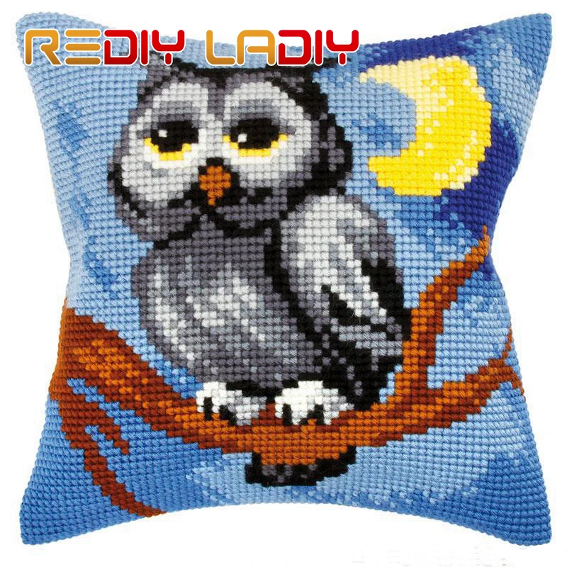 Крестиком чехол для подушки Луны Совы Животные не сужающийся книзу массивный