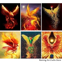 5d diy diamond painting phoenix embroidery full round square drill cross stitch kits animal mosaic pictures handmade home decor