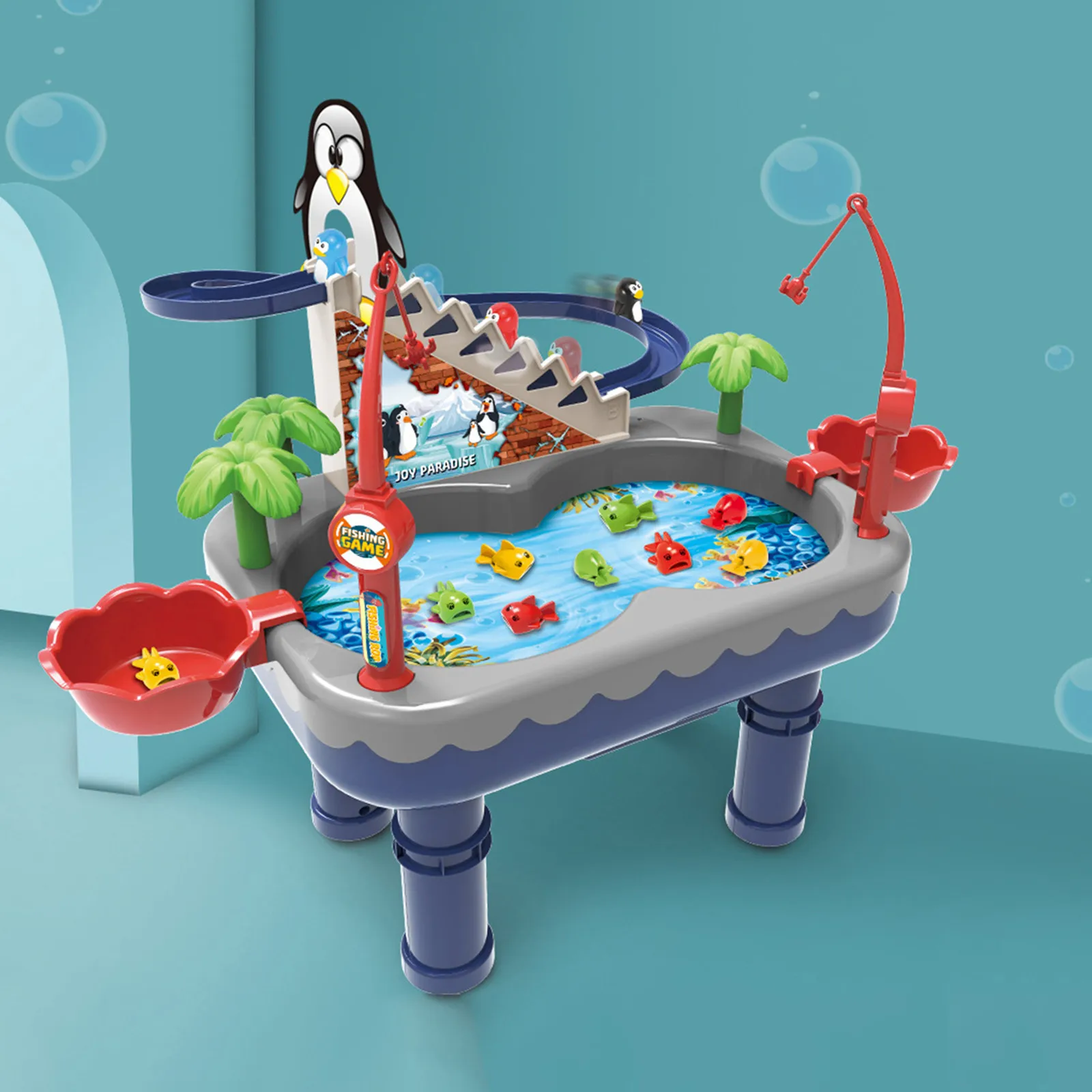 

Penguin Slide Magnetic Fishing Toy Pool Set Children's Baby Gifts Parent-child interactive Toys Game Baby Bath Toys Outdoor Toy