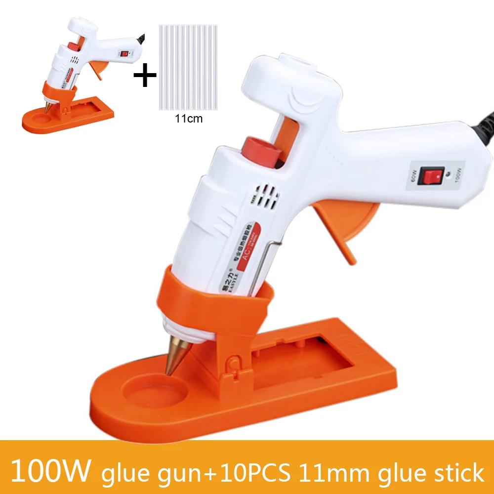 100W Glue with stick Urijk термоклей 30 Вт/80 Вт/100 Вт/60-100 Вт Профессиональный высокотемпературный термоклеевой пистолет инструменты для ремонта термоклеевой пистолет с палкой - Цвет: 100W Glue with stick