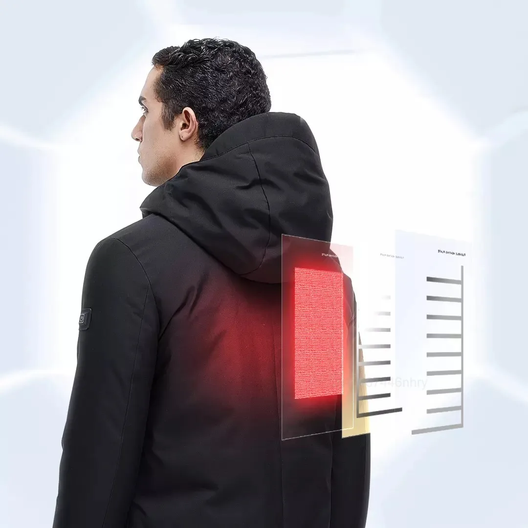 Умная мужская куртка Youpin с подогревом гусиный пуховик инфракрасным USB-разъемом