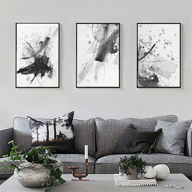 Скандинавские минималистичные разноцветные абстрактные картины на холсте